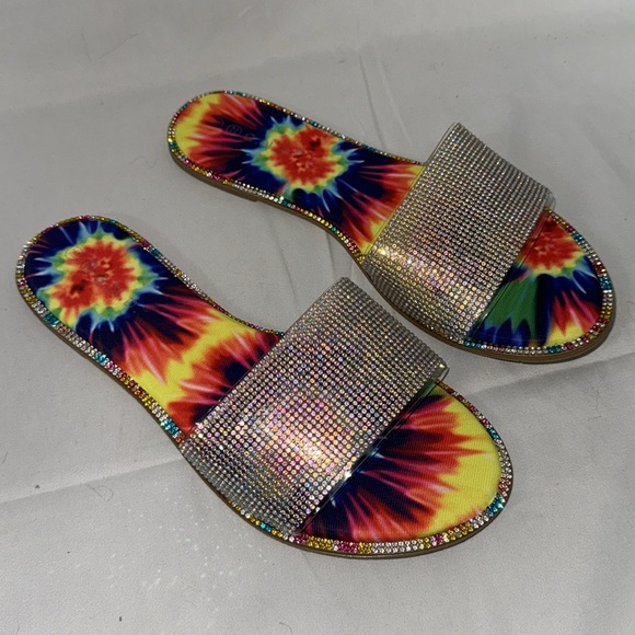 TIE DYE RHINESTONE SLIDES - Picture 4 of 6